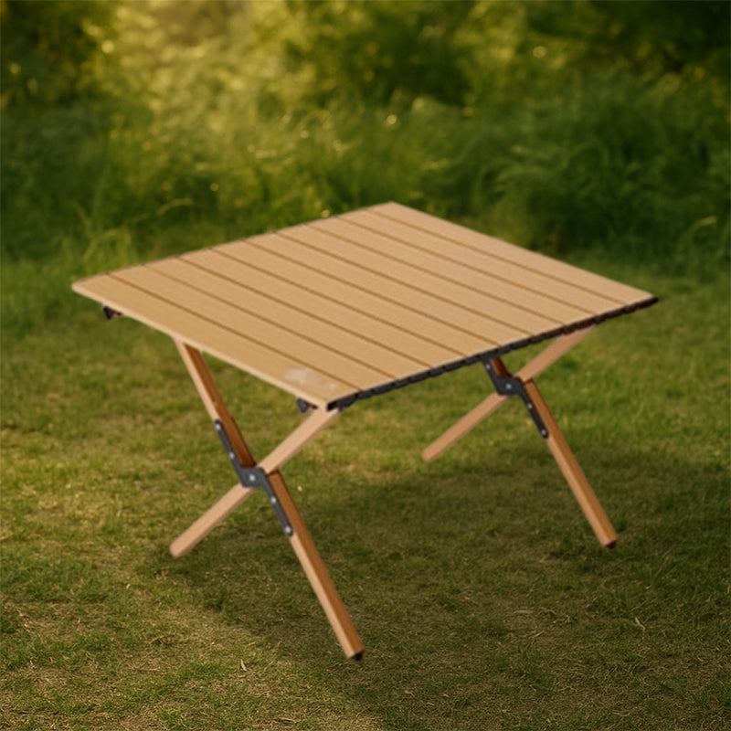 Modern Minimalist Rectangle Carbon Steel Outdoor Foldable Camping Coffee Table 1-Tier for Garden