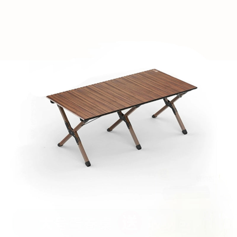 Modern Minimalist Rectangle Carbon Steel Outdoor Foldable Camping Coffee Table 1-Tier for Garden