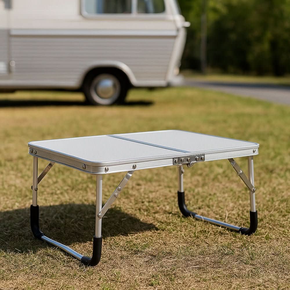 Folding Outdoor Table with Aluminium Frame & Suitcase Design