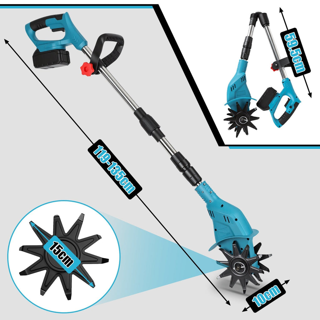 550W Battery Garden Cultivator with 2 Batteries Portable