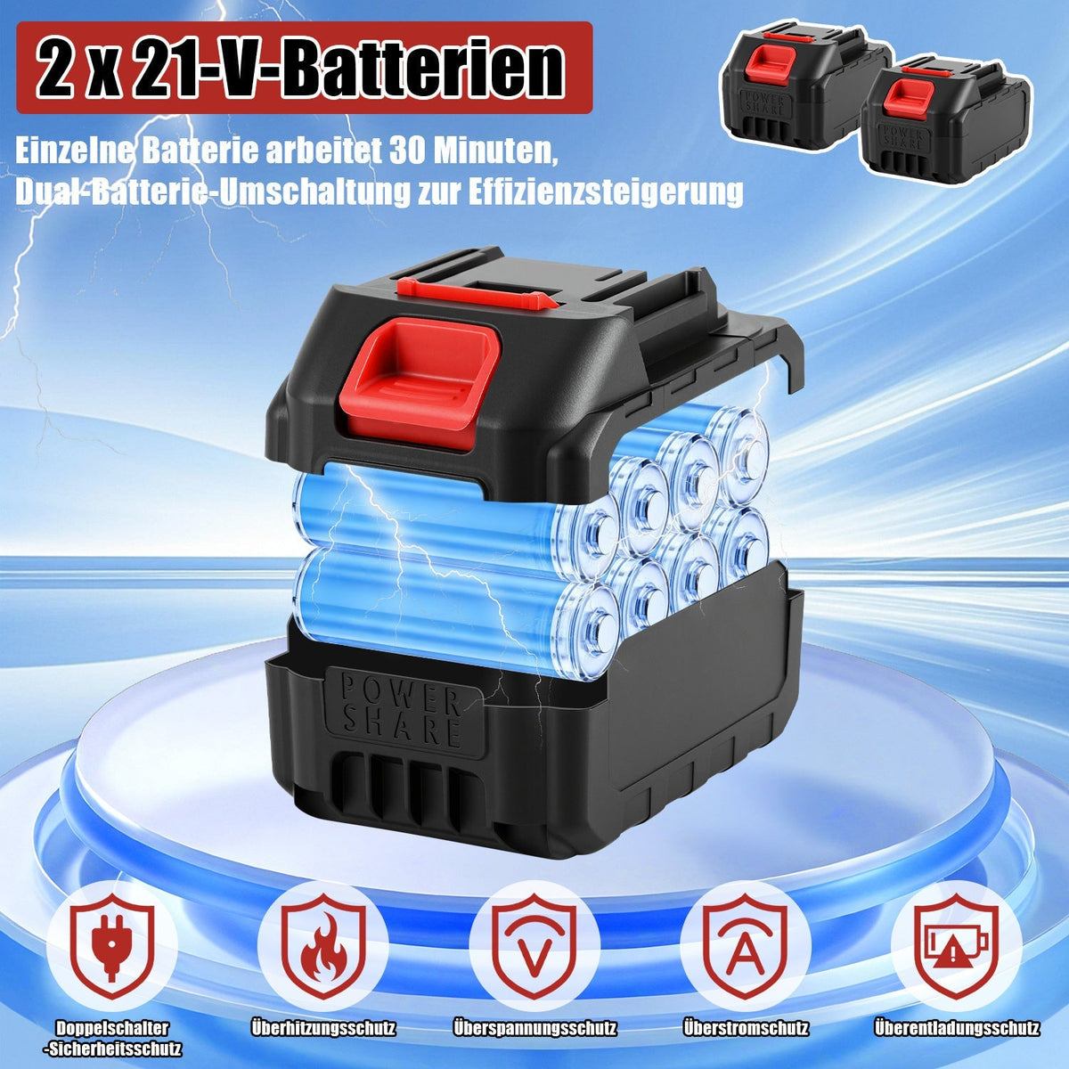 550W Battery Garden Cultivator with 2 Batteries Portable
