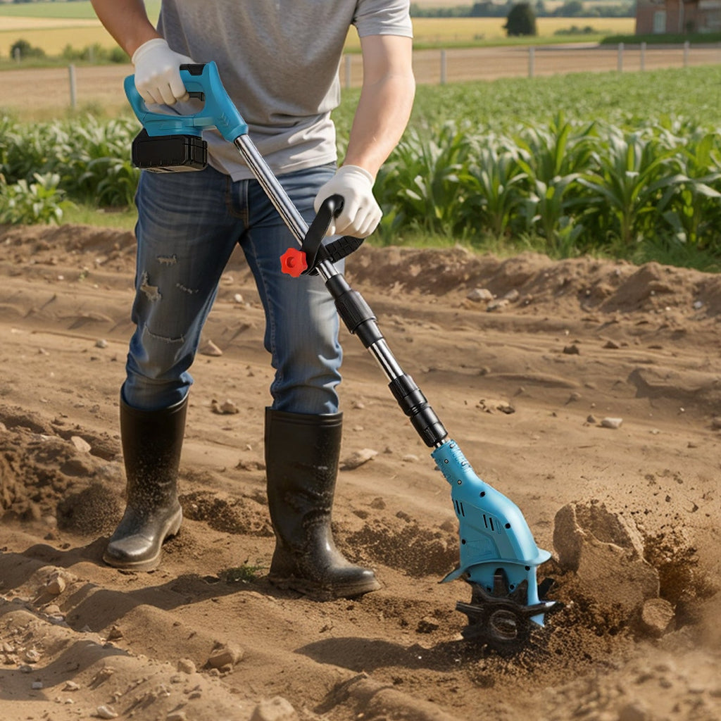 550W Battery Garden Cultivator with 2 Batteries Portable