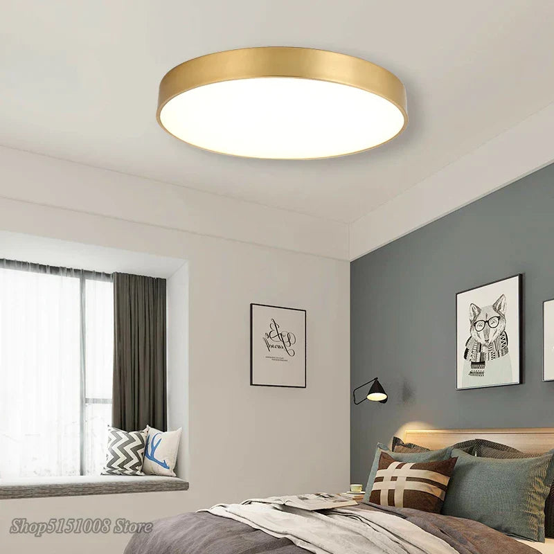 Modern Golden Acrylic Ceiling Lamp - Ultra-thin Surface LED Ceiling Lamp for Living Room, Nordic Bedroom Interior Lighting