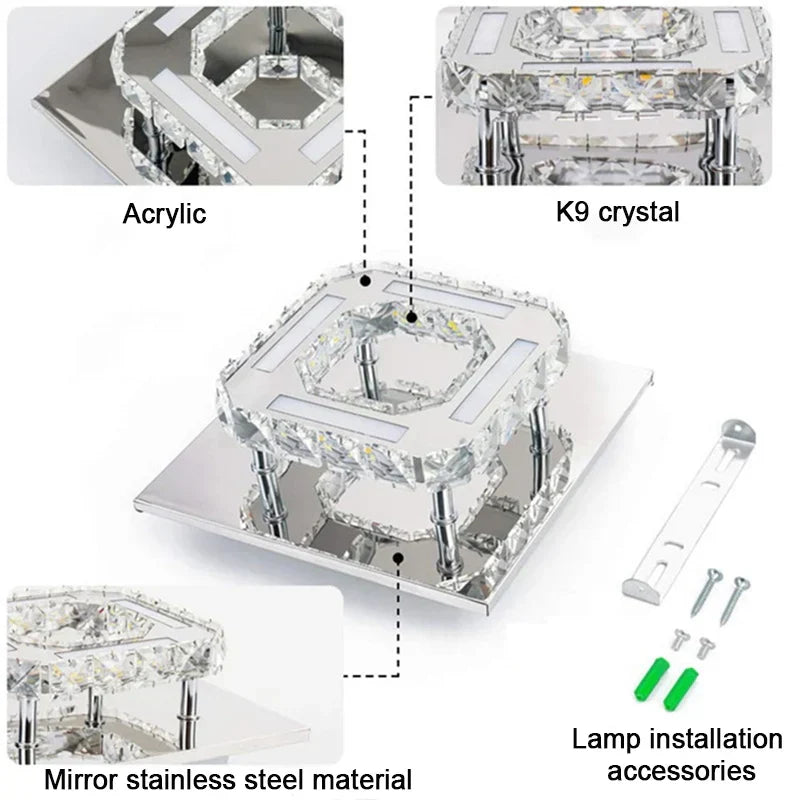 Ceiling lamps - Decorative LED lights for room chandeliers, crystal chandeliers - Living room, kitchen, bedroom, modern, dining area, hallway