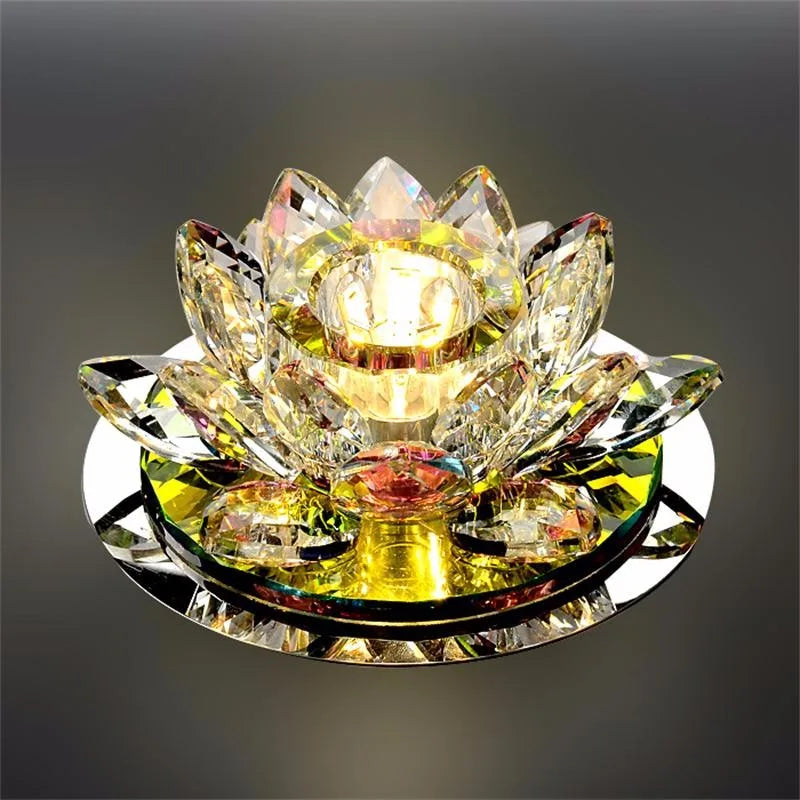 Modern LED Crystal Ceiling Lamp – Mini Round Pendant Light for Living Room, Kitchen, Hallway and Corridor (AC85-265V, 6000K White & 3200K Warm White)