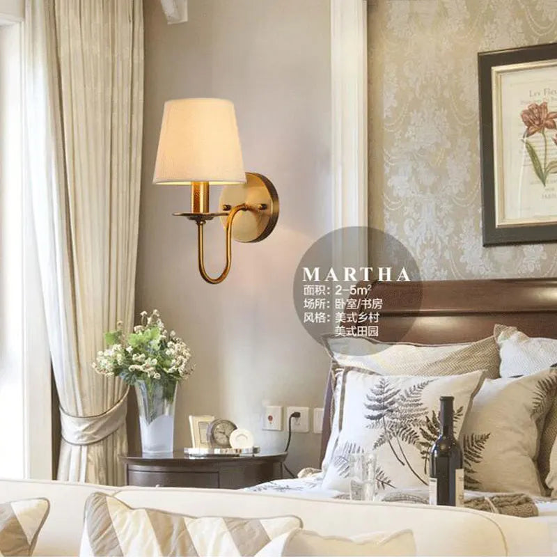Elegant Fabric Wall Lamp - Vintage European Charm for Any Room