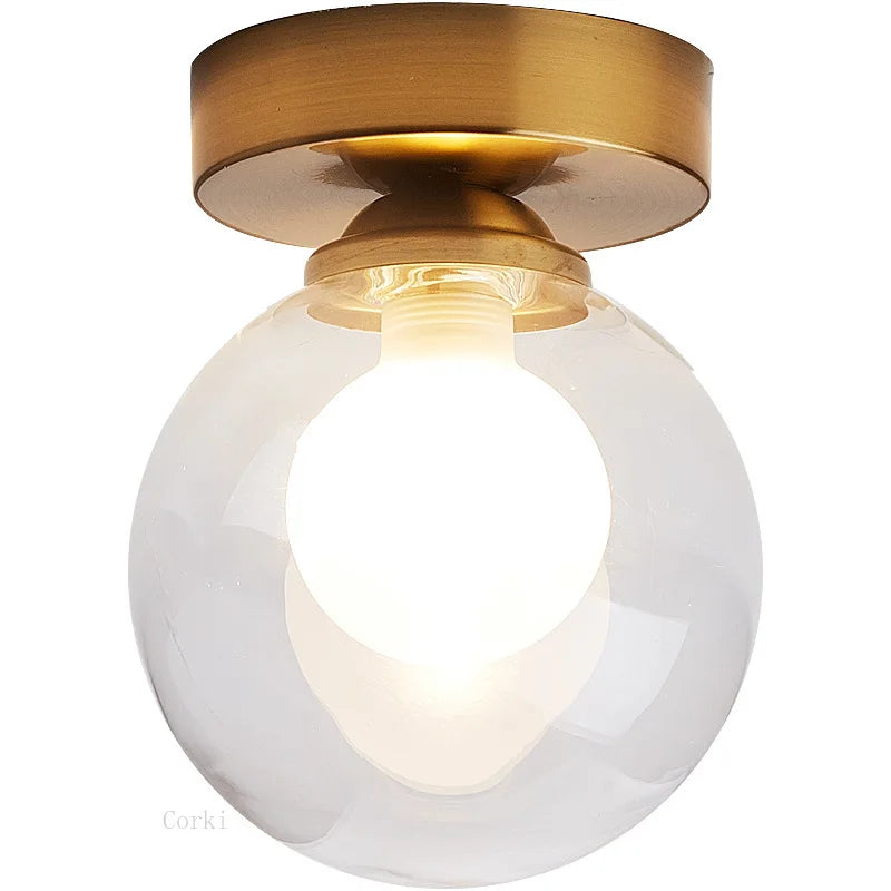 Modern Nordic ceiling lamp – Round glass ball light for bedroom, dining room and hallway