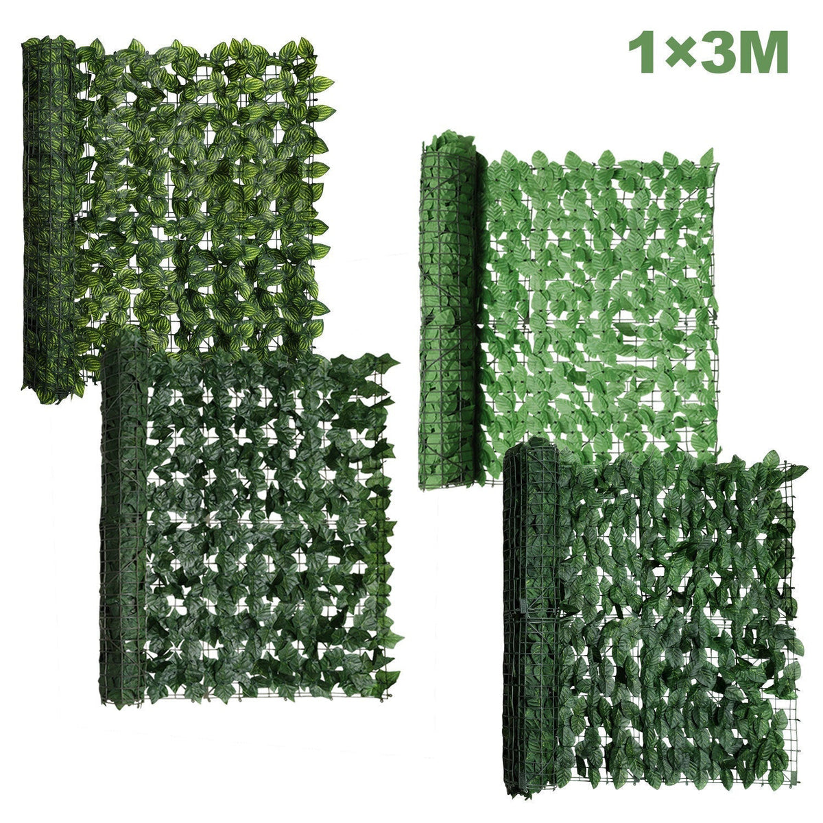 Artificial Ivy Hedge Privacy Screen 1x3m