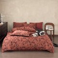 Premium cotton bedding set with floral all-over woven texture and light quilting