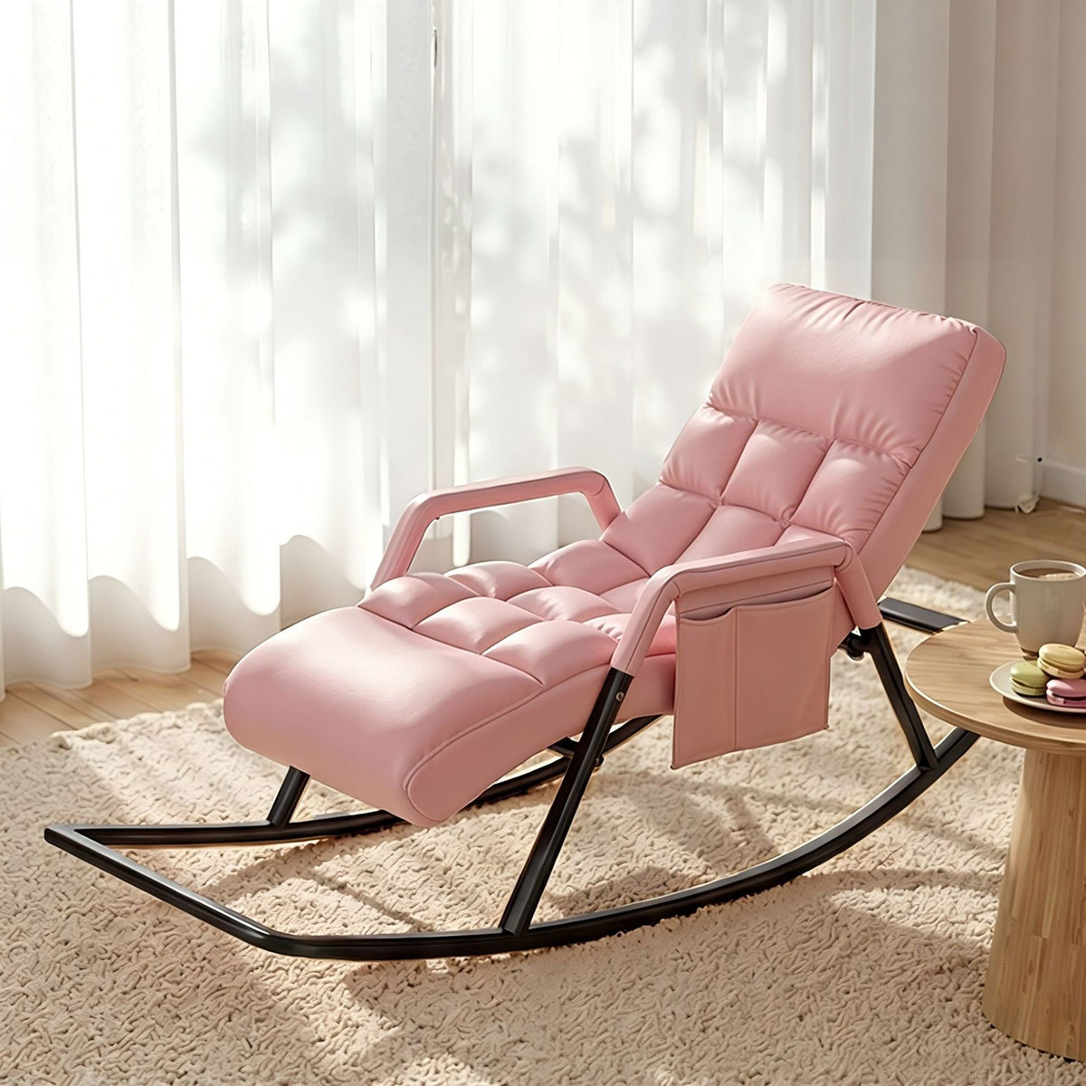Ladies Rocking Chair with Ergonomic Design and Luxurious Upholstery