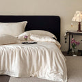 Noble satin bedding set with woven floral relief and envelope edge