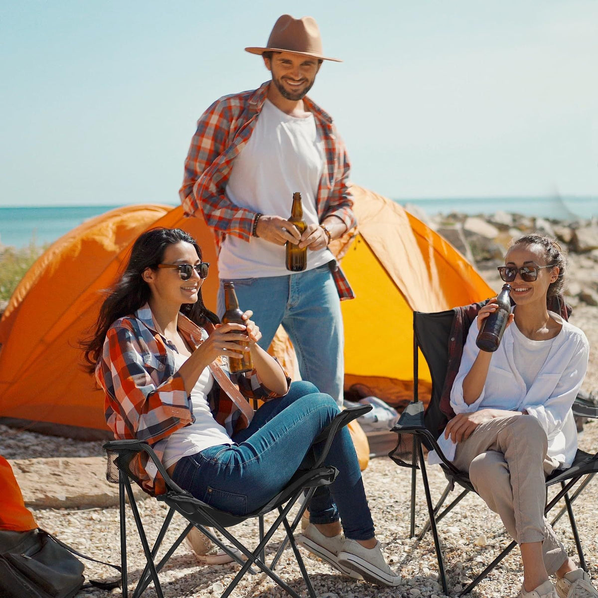 Portable Camping Chair with Stable Steel Construction