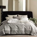 Luxurious satin bedding set with intricate embroidery