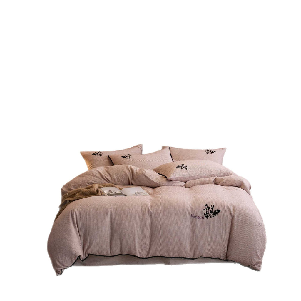 High-quality cotton blend bedding set with embroidery