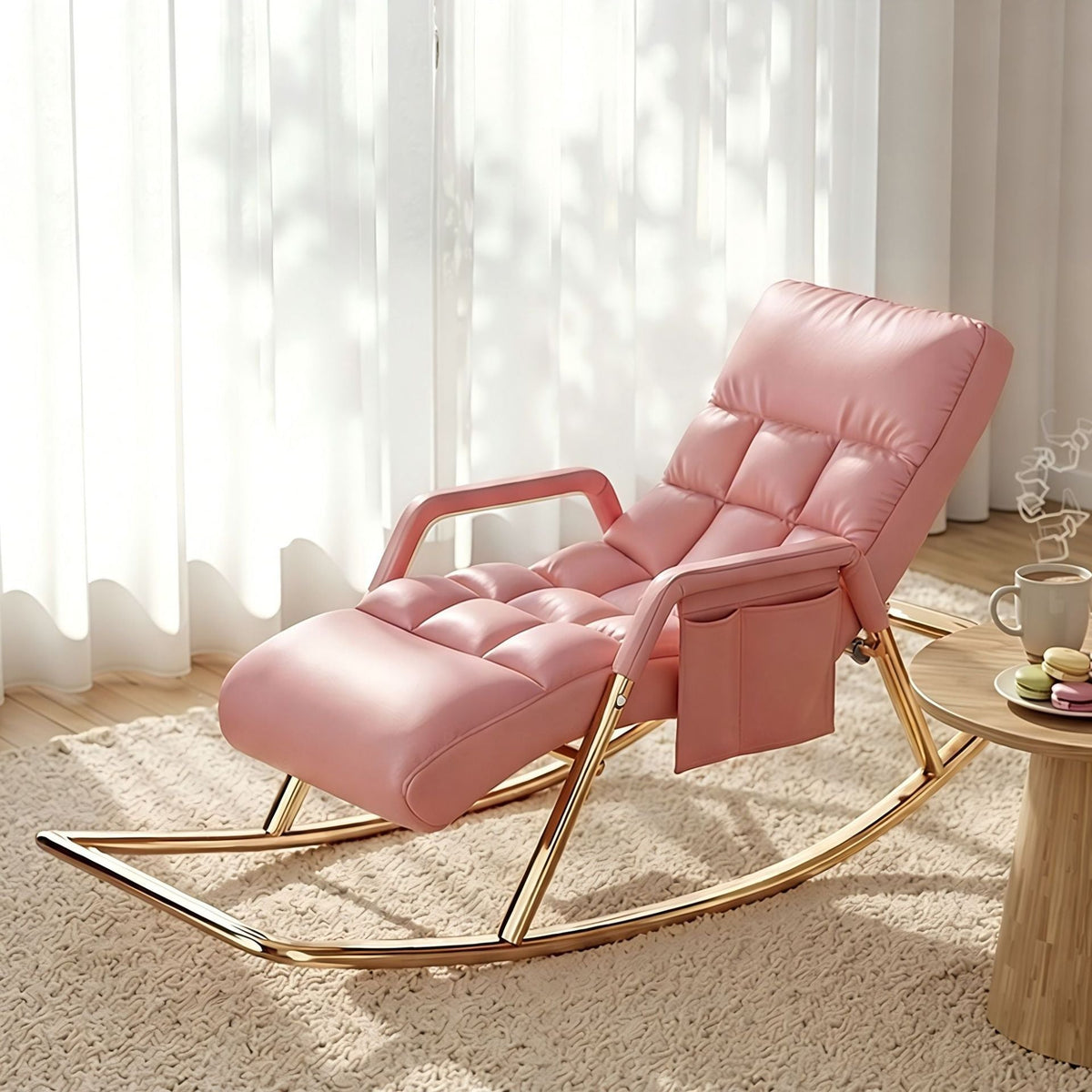 Ladies Rocking Chair with Ergonomic Design and Luxurious Upholstery
