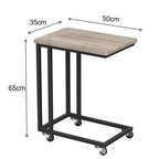 Side Table with Wheels and Modern Design