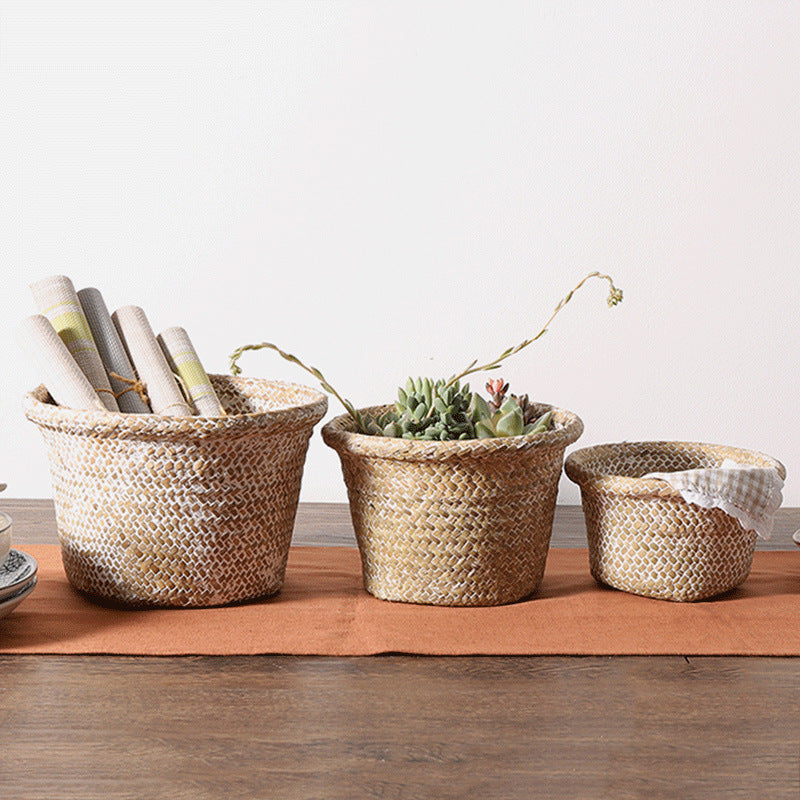 Handcrafted Natural Seagrass Storage Pot