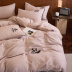 High-quality cotton blend bedding set with embroidery