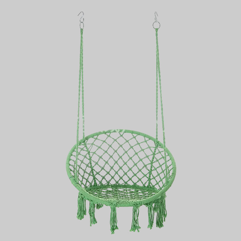 Macrame Hanging Swing Chair Boho Woven Fringe Indoor Outdoor Hammock Seat