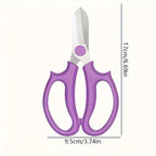 Compact Stainless Steel Multi-Purpose Kitchen and Craft Scissors with Ergonomic Non-Slip Handles
