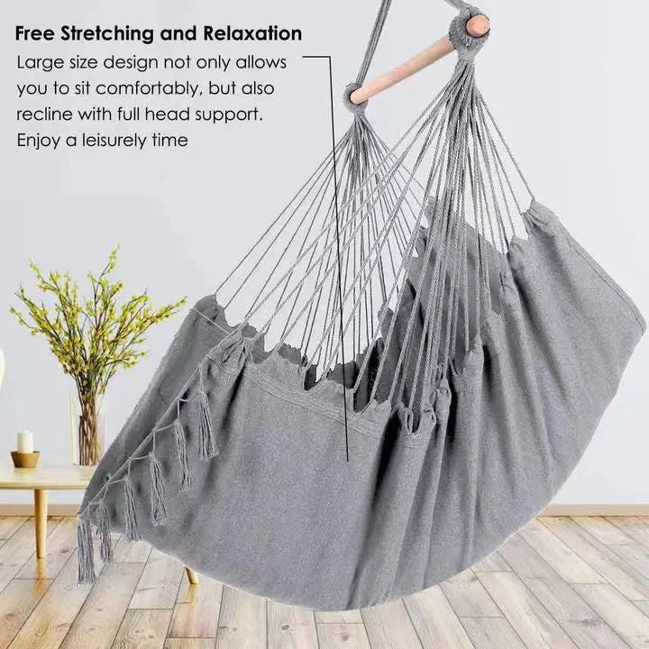 Hanging Chair with Pocket and Cushion