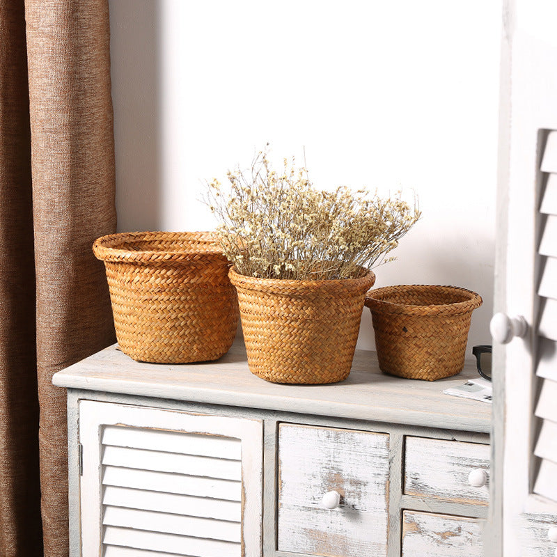 Handcrafted Natural Seagrass Storage Pot