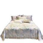 Luxurious satin bedding set with watercolor flower pattern