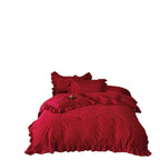Extravagant bedding set with ruffled trim and 3D bow appliqués