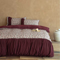 Romantic cotton satin bedding set with ruffled bed skirt and floral print