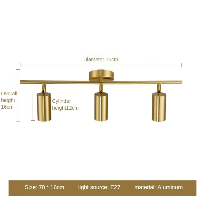 Modern Gold Spotlight Ceiling Lamp – Nordic Minimalist E27 LED Light for Living Room, Bedroom and Kitchen