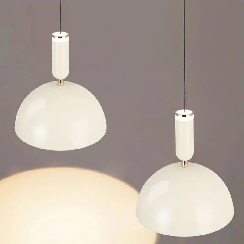 Nordic height-adjustable LED pendant lamp - Modern iron pendant lamp for bedroom, living room, study, and bar (adjustable height, warm light)