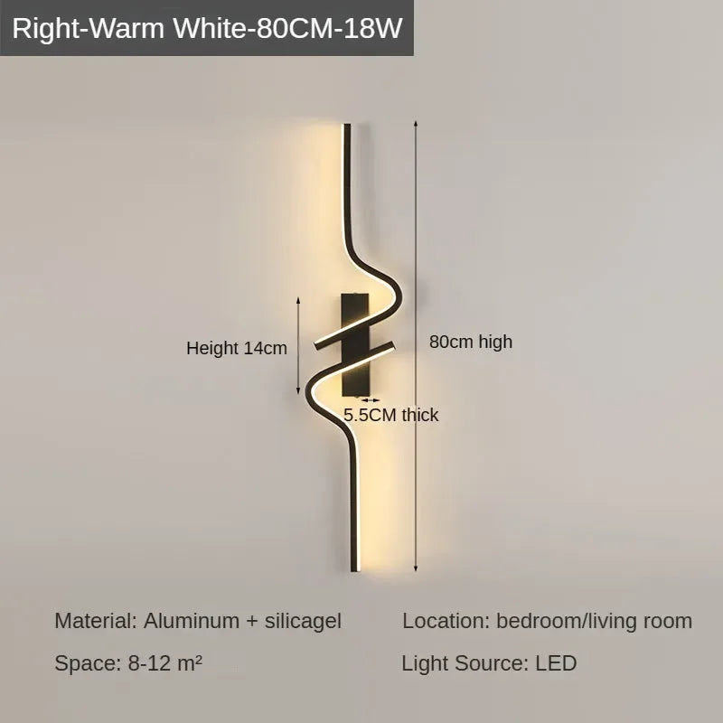 Modern Minimalist Stripes LED Wall Lamp Bedroom Lighting for Nightstand Wall Lamp LED Light Living Room TV Sofa Background Wall Lamp
