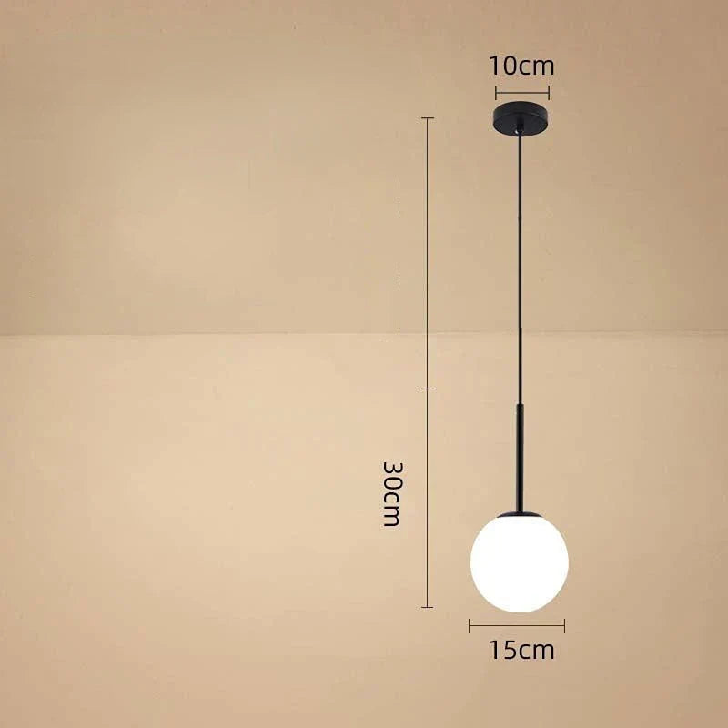 Modern Glass Ball Pendant Lamp – Decorative Nordic Lamp for Dining Room, Bedroom, and Bar