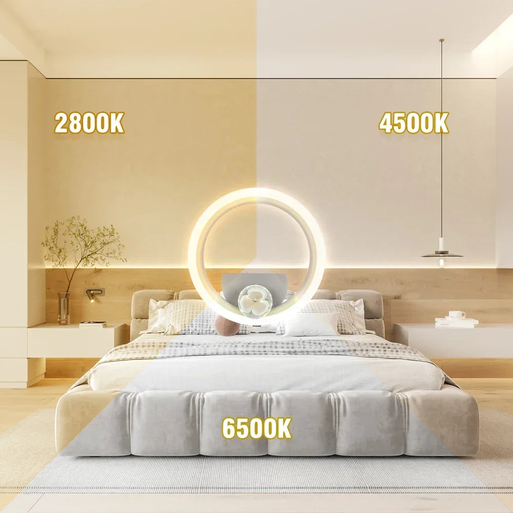 Modern LED Wall Lamp – Adjustable 3-Color Light Source for Bedroom, Living Room, Balcony, and Interior Decoration