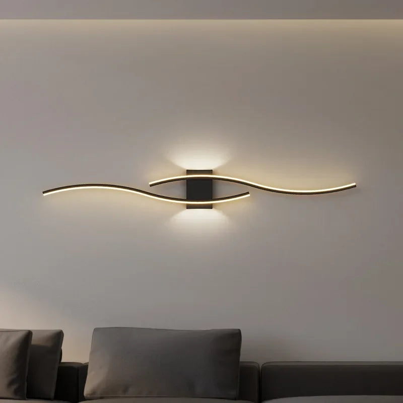 Modern LED Wall Lamp - Black, white and gold wall lamp for living room, bedroom, bedside table and decorative lighting