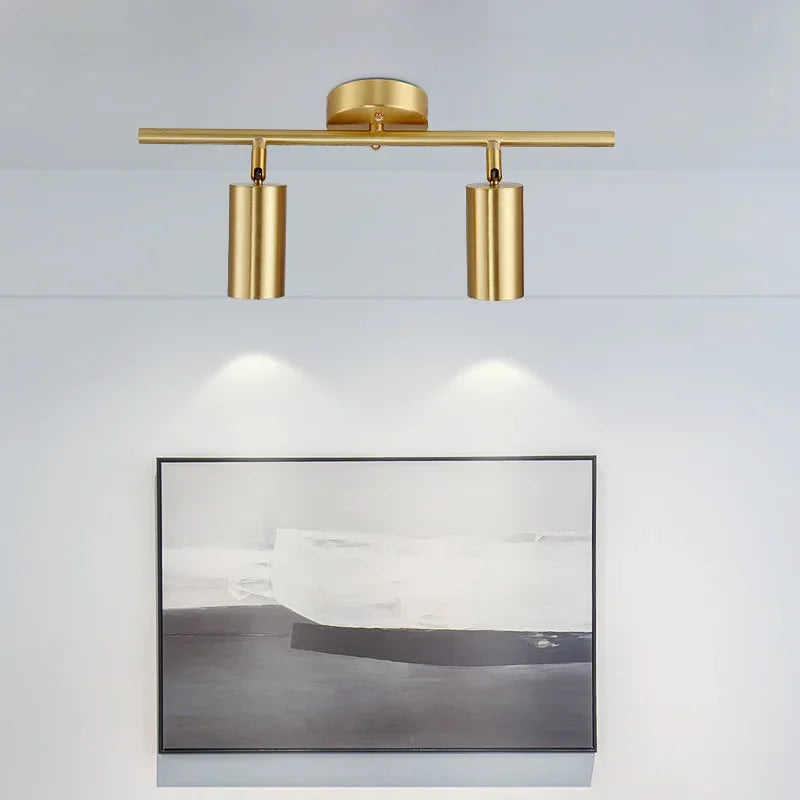 Modern Gold Spotlight Ceiling Lamp – Nordic Minimalist E27 LED Light for Living Room, Bedroom and Kitchen
