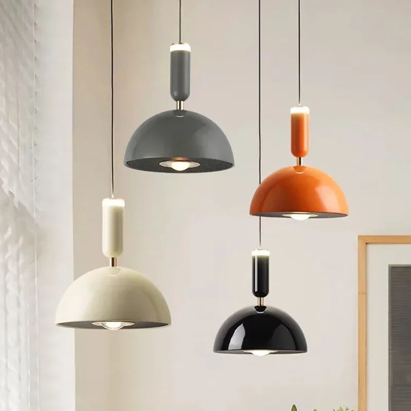 Nordic height-adjustable LED pendant lamp - Modern iron pendant lamp for bedroom, living room, study, and bar (adjustable height, warm light)