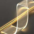 Nordic LED Pendant Lamp – Modern Pendant Lamp for Living Room, Bedroom, Dining Table and Hallway – Golden Acrylic Lamp Shades, Interior Decoration