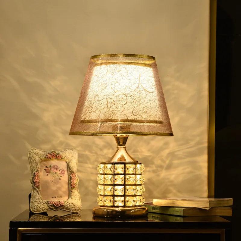 Modern Crystal Table Lamp – European style luxury lamp for wedding gift ideas, cute bedroom and home decor
