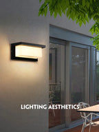 Modern LED Wall Lamp for Outdoors with Motion Sensor - Waterproof IP65 Porch Lights for Balcony Garden