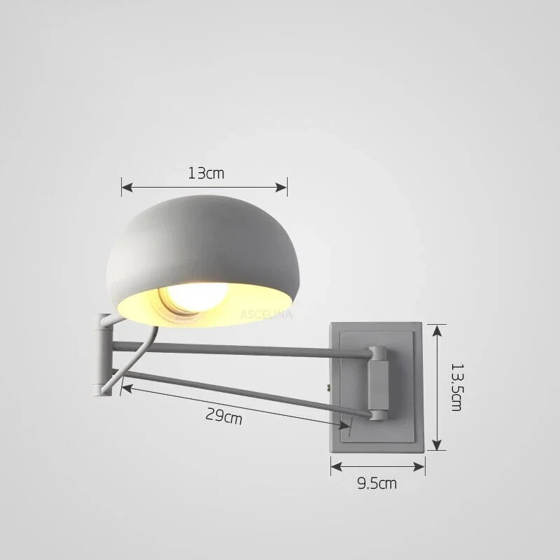 Modern foldable LED wall lamp - retractable eye-friendly wall lamp for bedroom, study, living room, and bathroom