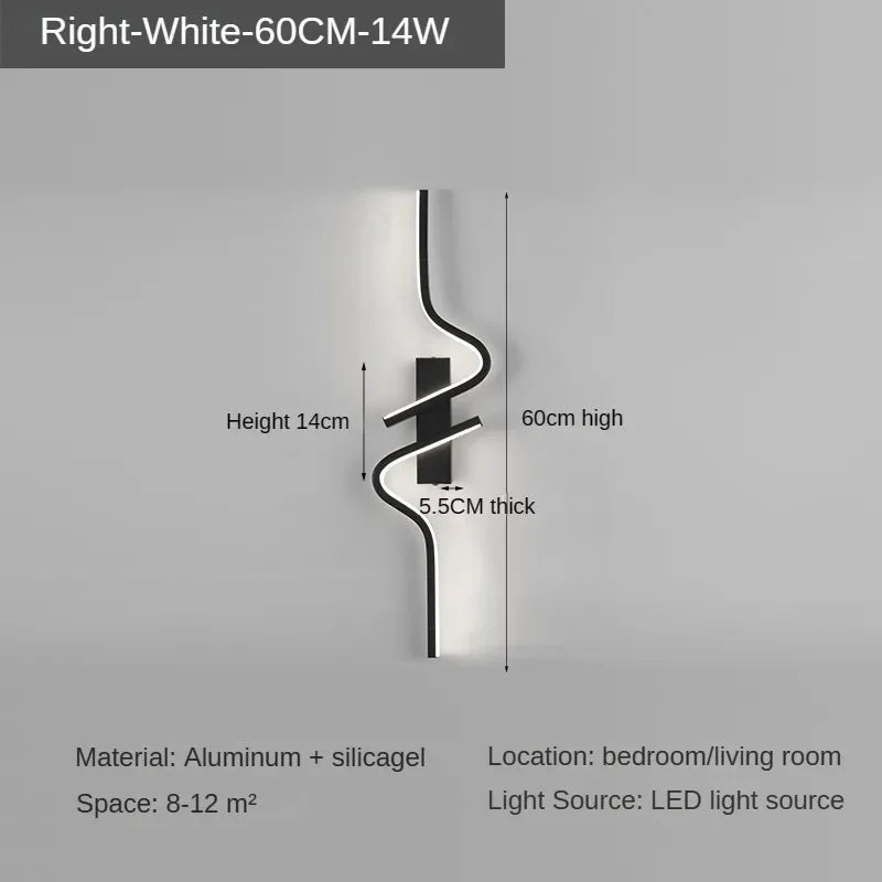 Modern Minimalist Stripes LED Wall Lamp Bedroom Lighting for Nightstand Wall Lamp LED Light Living Room TV Sofa Background Wall Lamp