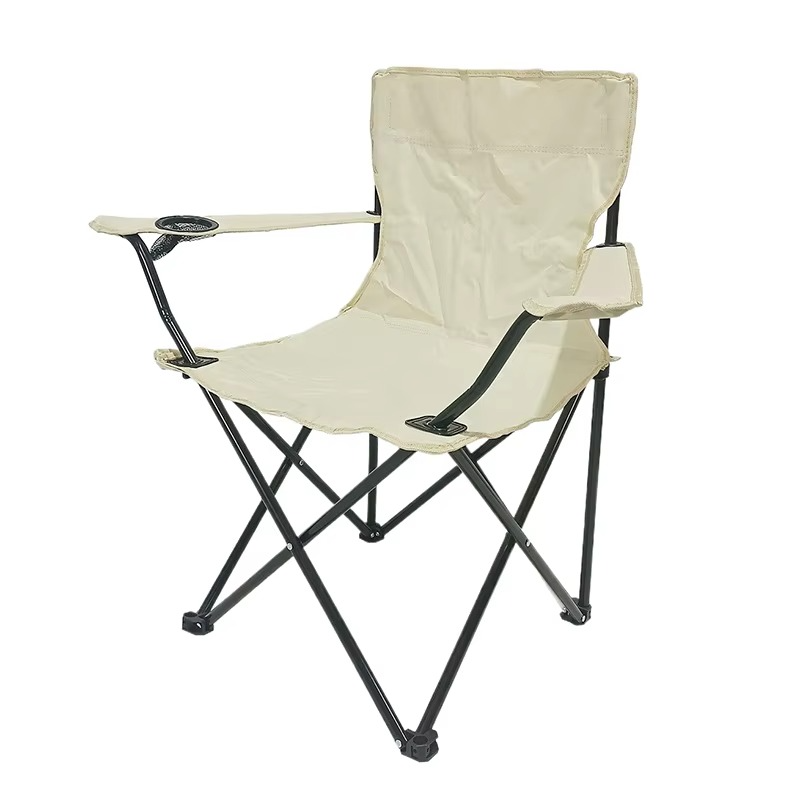 Portable Folding Camping Chair with Armrest, Backrest & Cup Holder