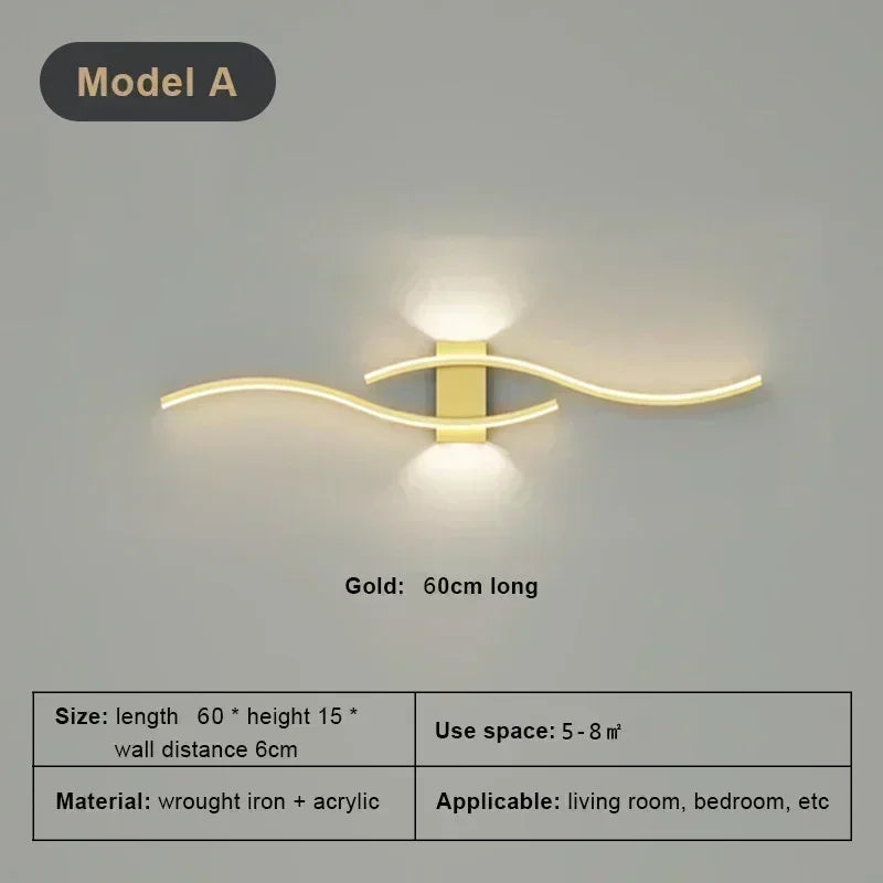Modern LED Wall Lamp – Dimmable Up and Down Wall Lamp for Bedroom, Living Room and Interiors