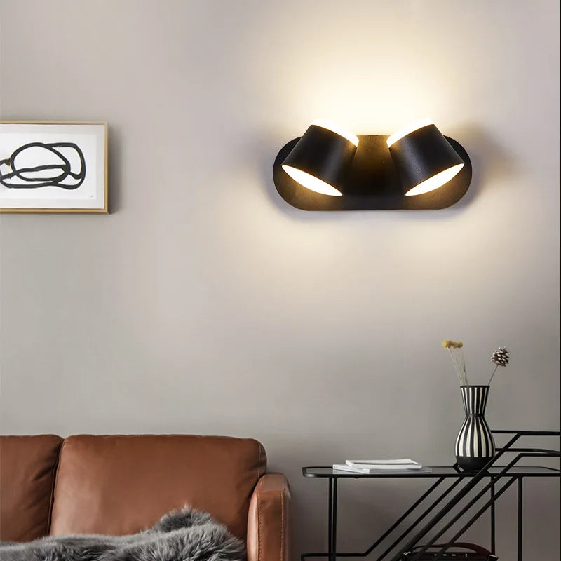 Modern LED Wall Lamp – 330° Adjustable, 3000K & 6500K Adjustable White Light, Aluminum Alloy Wall-Mounted Lamp for Bedroom, Kitchen, and Living Room