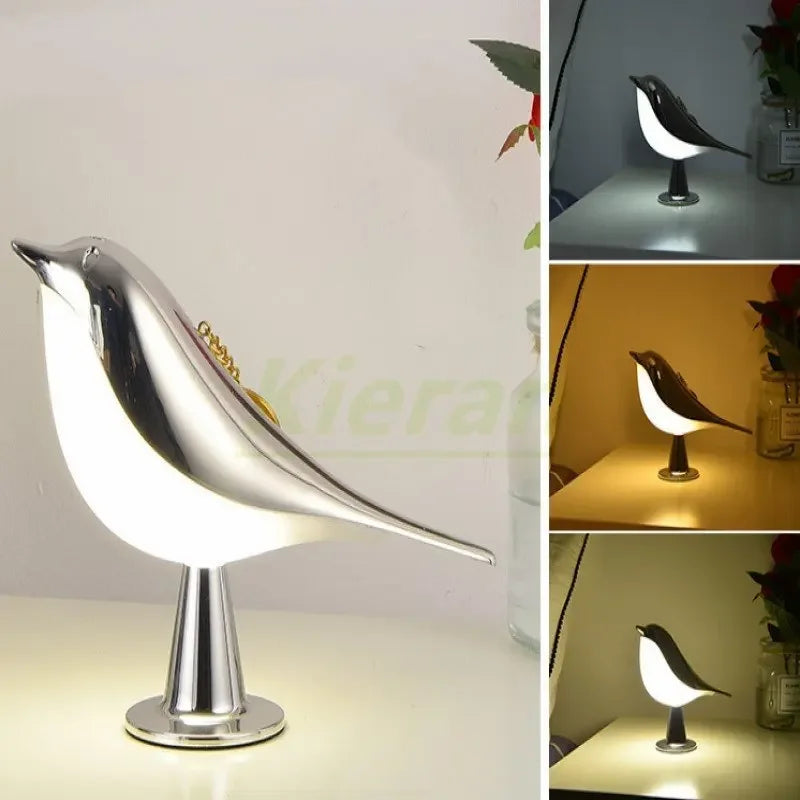 Modern LED Bird Desk Lamp – Touch Control, 6-10W LED Light for Bedroom, Study Room, and Living Room – Stylish Magpie Design for Home Decoration