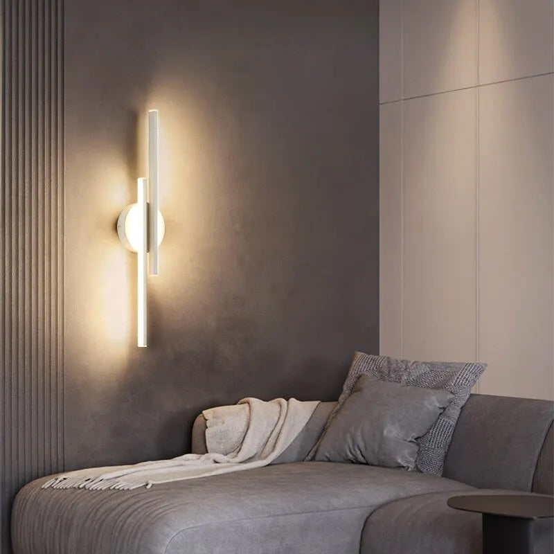Modern Dual-Line LED Wall Lamp – Dimmable Up & Down Wall Light for Bedroom, Office, Dining Room and TV Background Decoration