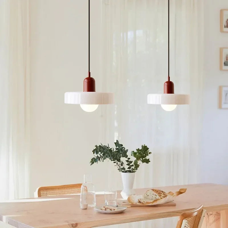 Nordic Glass Pendant Light – Modern LED Hanging Lamp for Living Room, Bedroom, Dining Room and Bar, 3 Candy Colors