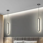 Modern LED Pendant Light - Black and gold hanging lamp for bedroom, living room, and dining room - Stylish indoor lighting