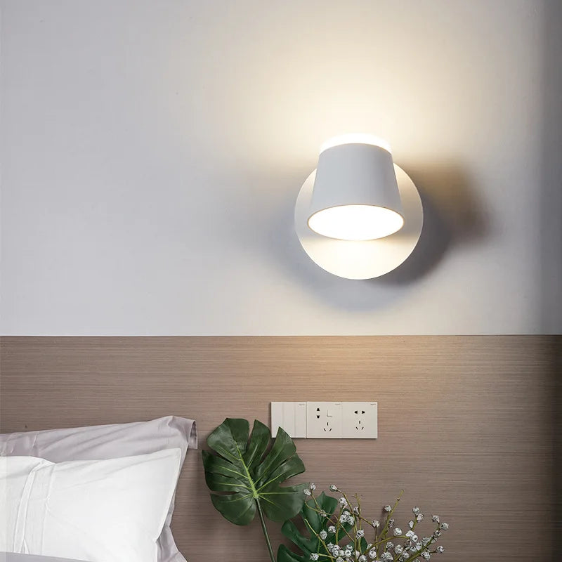 Modern LED Wall Lamp – 330° Adjustable, 3000K & 6500K Adjustable White Light, Aluminum Alloy Wall-Mounted Lamp for Bedroom, Kitchen, and Living Room